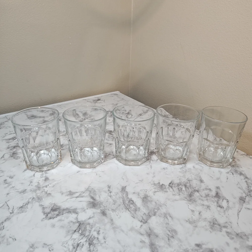 Elegant Clear Glass Tumbler Set Of 5